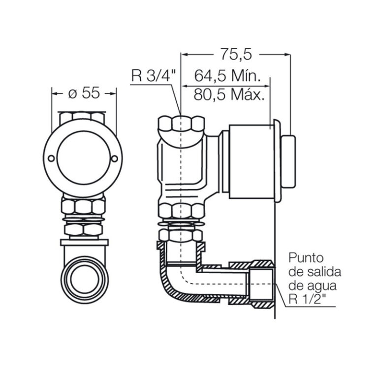 Valvula Fv Temporizada Mingitorio Pressmatic Color Argentina - Imagen 3