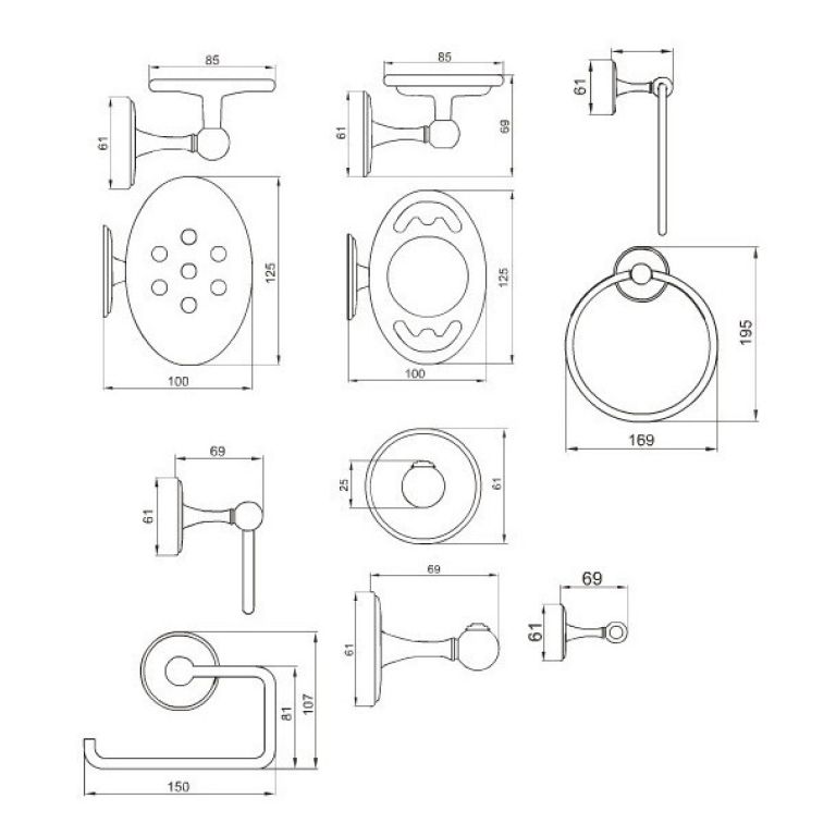 Juego De Accesorios Fv Mikka 6 Piezas Toallero Barral Baño 0179.05/31 - Imagen 2