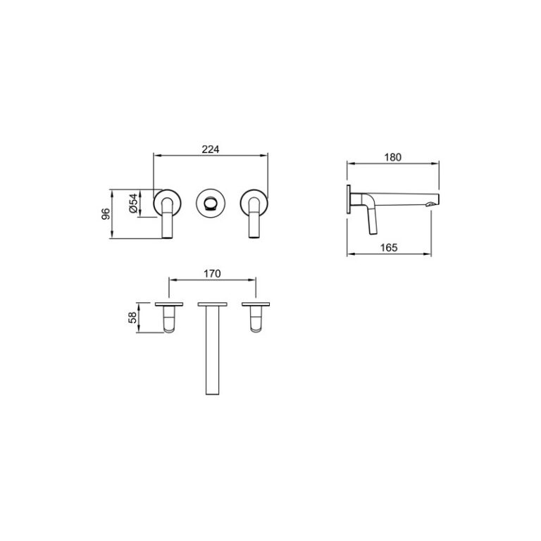 Grifería Peirano Live Lavatorio Pared 62-199b Blanco - Imagen 2