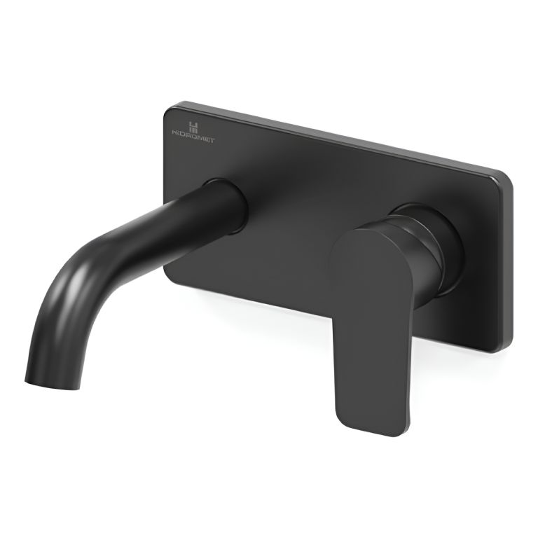 Griferia Hidromet Small Negro Lavatorio Pared Monocomando