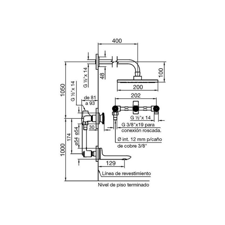 Griferia Fv Nueva 44 Ducha Embutir Cromo 103/44n-cr - Imagen 2
