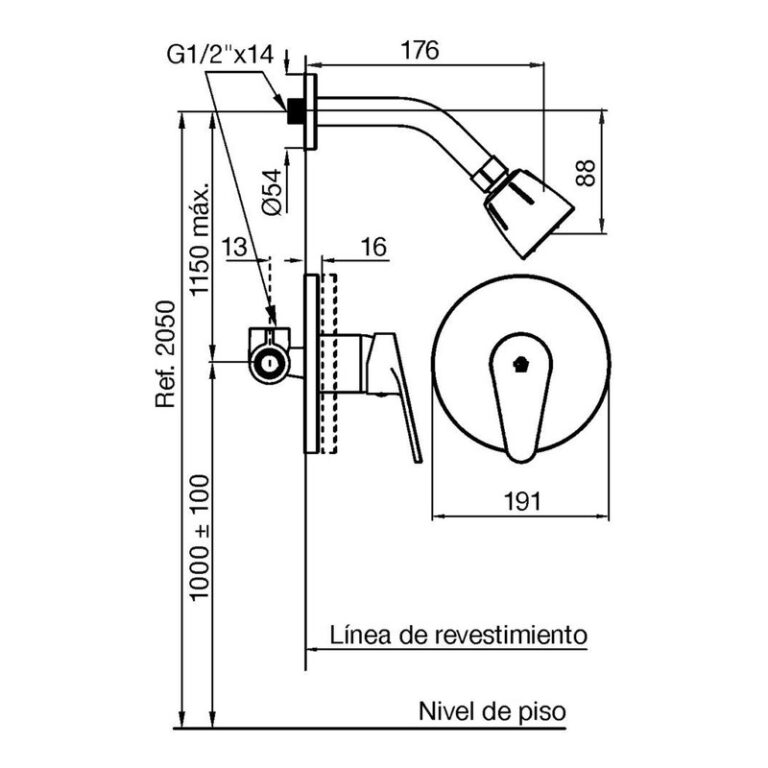Griferia Fv Compacta Ducha Embutir Sin Transferencia - Imagen 2