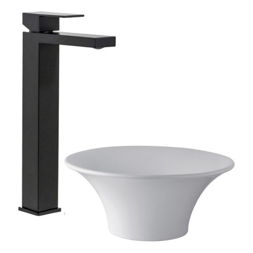 Griferia Fv Dominic New Lavatorio Alto Negro 181.02/85n Ng