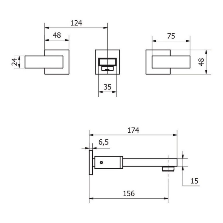 Griferia Piazza Hydros Urban Level Lava Pared - Imagen 2