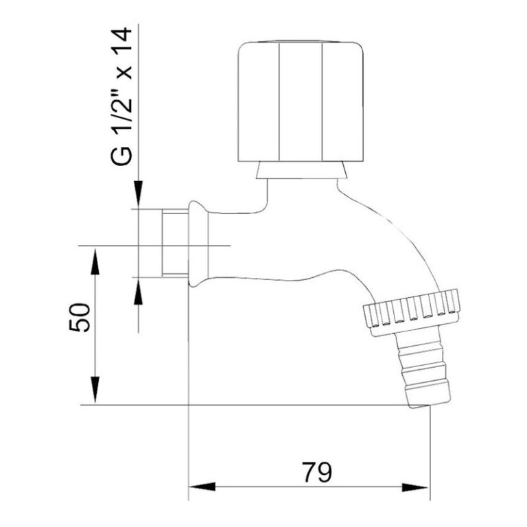 Griferia Canilla Fv Allegro 0436/15 Pared Manguera - Imagen 2