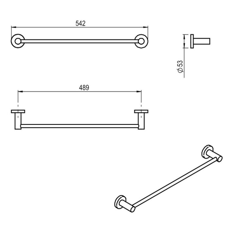 Toallero Barral Hidromet Dynamic Accesorio Bano Blanca Color Blanco - Imagen 2
