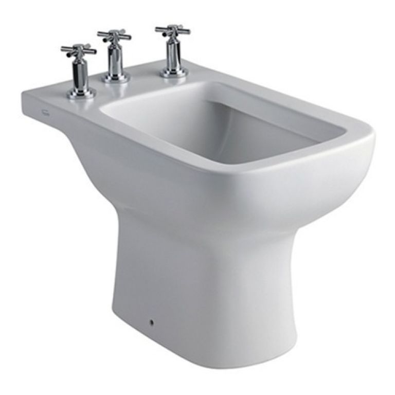 Combo Trento Ferrum Bidet Inodoro Largo Deposito Apoyo Blanc - Imagen 4