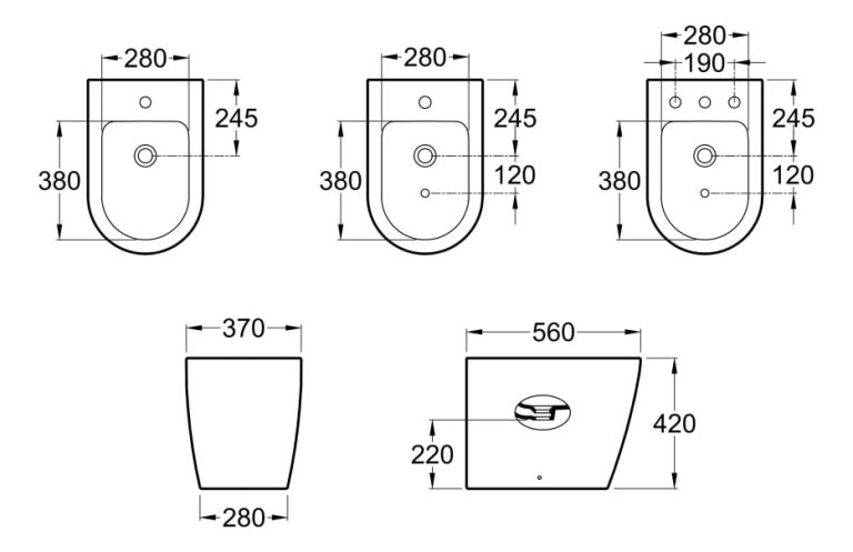 Bidet Roca Inspira 1 O 3 Agujeros Loza Sanitario Baño - Imagen 2