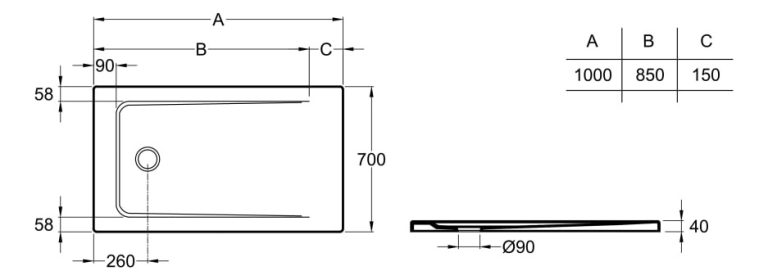 Receptáculo De Ducha Roca Daiquiri Neo 100x70 Liso - Imagen 2