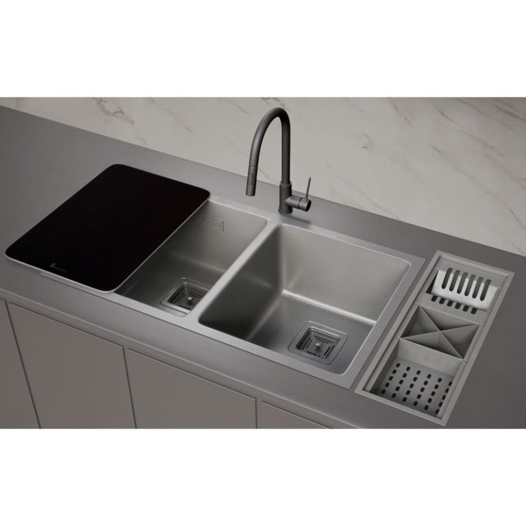 Bacha Mi Pileta Essentia Cocina Doble Acero 671 Silver