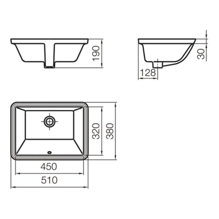 Bacha De Bano Ferrum Symi Cuadra Bajo Mesada L334b - Imagen 2