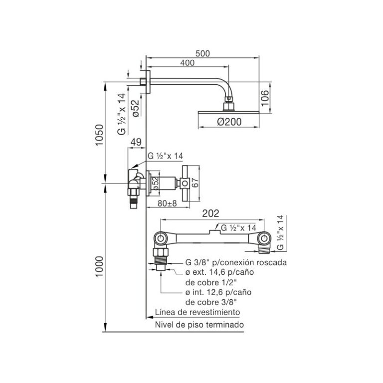 Griferia Fv Temple Ducha Embutir Sin Transferencia 0109/87 - Imagen 2