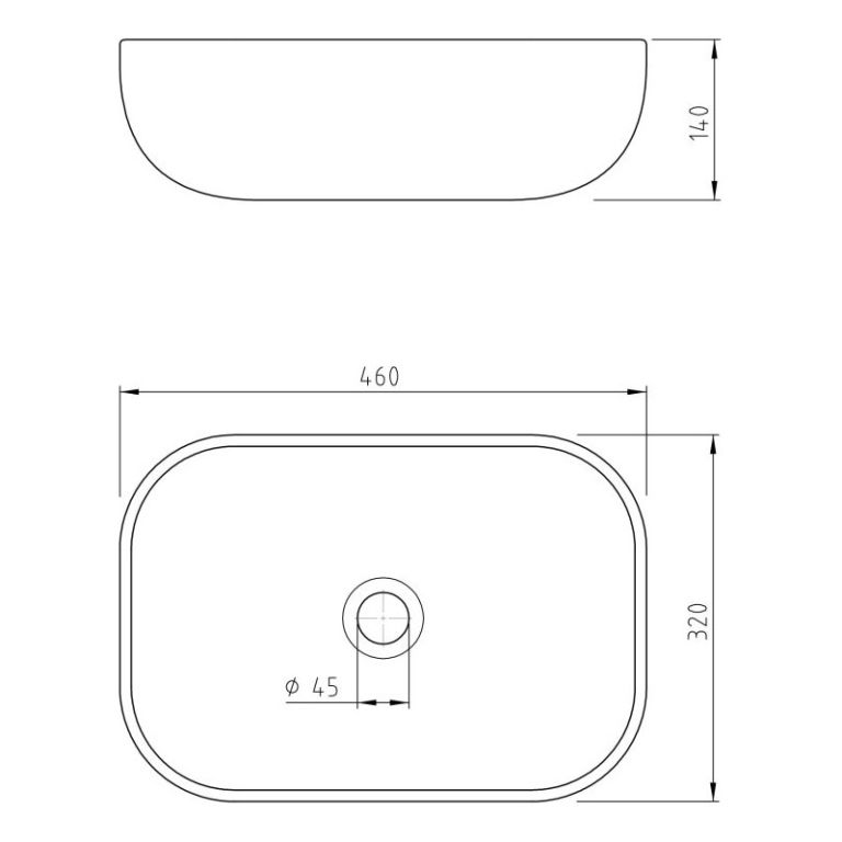 Bacha Peirano Apoyo Baño Rectangular Bch12 Blanco - Imagen 2