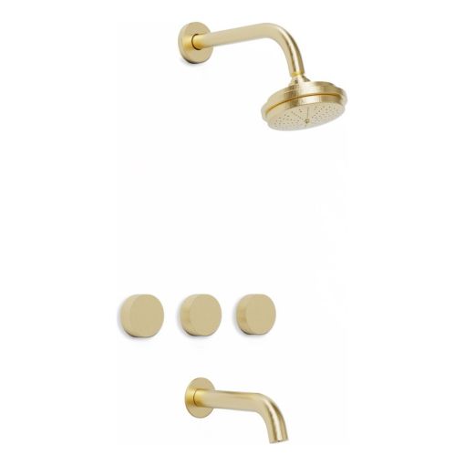 Griferia Hidromet Texture Dorado Ducha Embutir C/t 9808gold