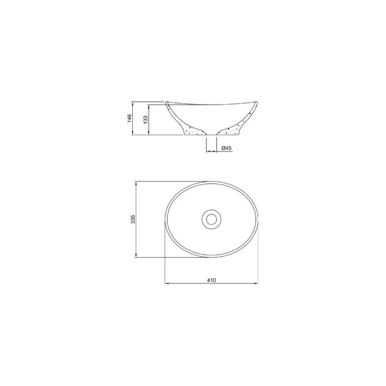 Bacha Peirano Apoyo Ovalada Bch07 40x33x15cm Blanco - Imagen 2