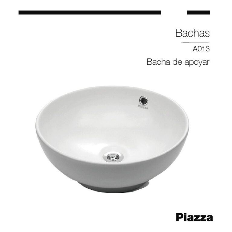 Bacha Apoyo Piazza A013 Redonda 42 X 42 X 17 Cm - Imagen 3