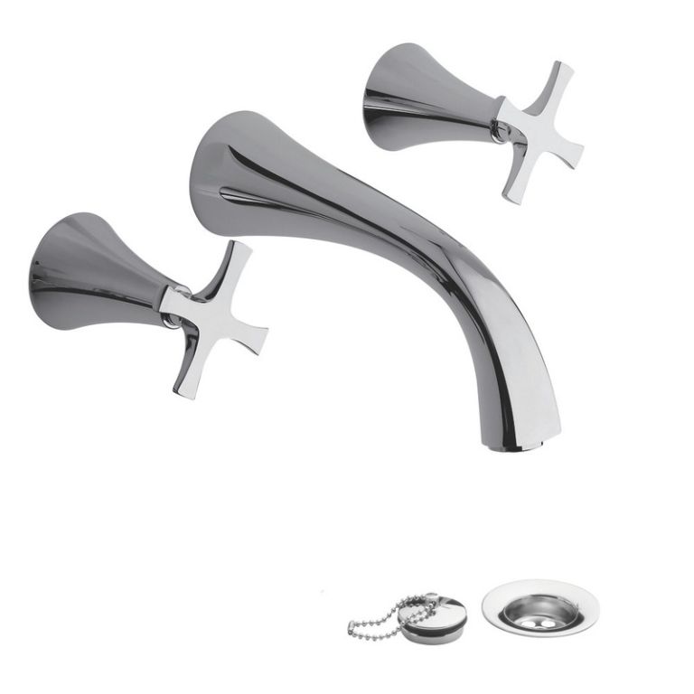 Grifería Fv Alesia Cruz Lavatorio Pared Cromo 0203/49