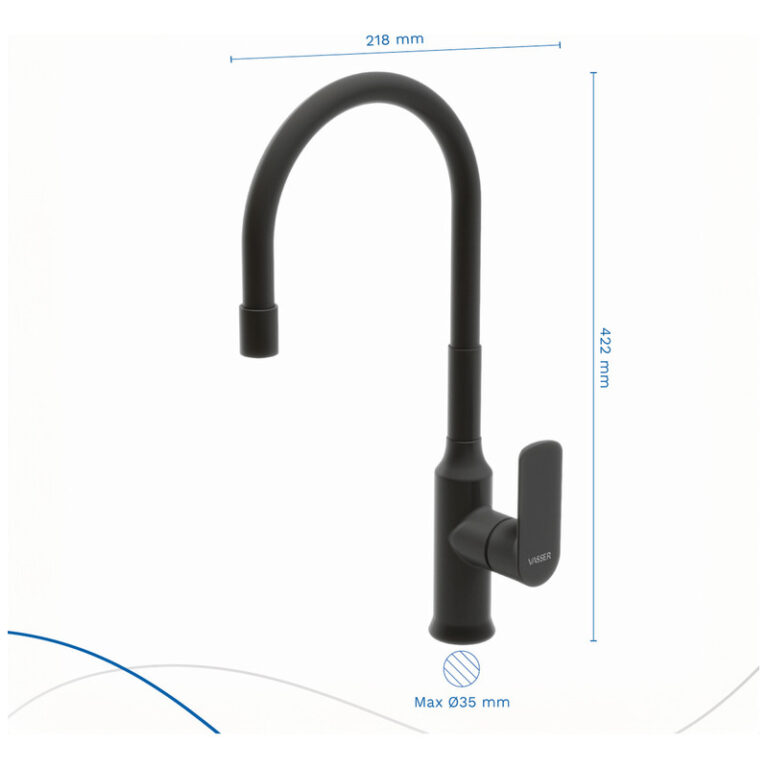 Grifo De Cocina Monocomando Vasser Agatha 25-2302.01 Black - Imagen 2