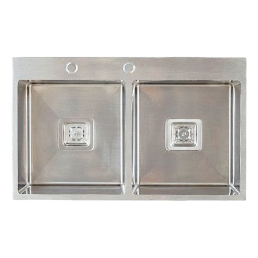 Bacha Cocina Mi Pileta Encastrable 746e Doble Acero Inox