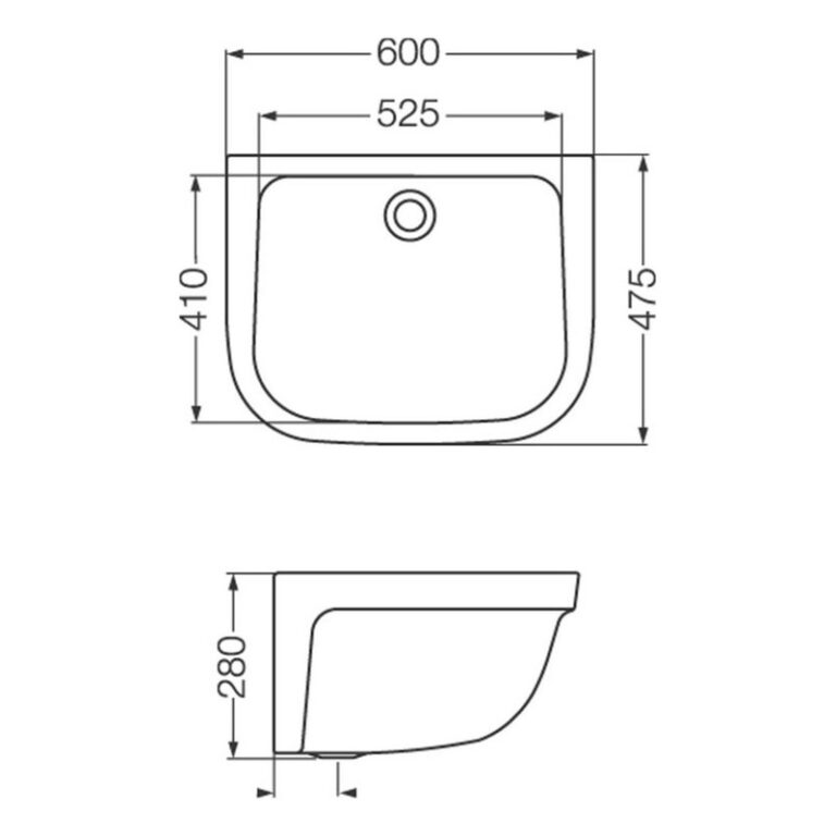 Pileta Bacha Ferrum De Lavadero Loza Plhb 600x480 Mm Color Blanco - Imagen 4
