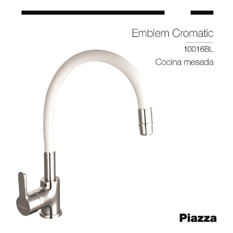 Griferia Piazza Emblem Blanco Gourmet Cocina Monocomando - Imagen 4