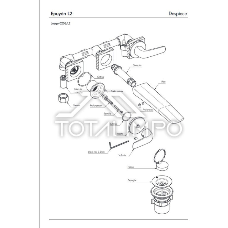 Griferia Fv Epuyen Lavatorio Pared Cromo 203/l2 - Imagen 3