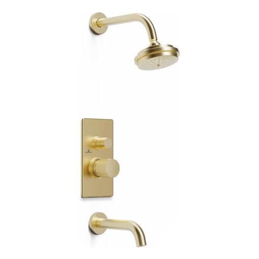 Griferia Hidromet Texture Dorado Ducha Embutir C/t 9803gold