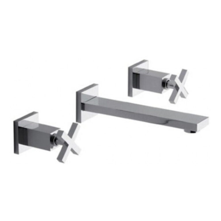 Griferia Fv Dominic Cruz Lavatorio Pared Bano 203/85 Cromo A - Imagen 2