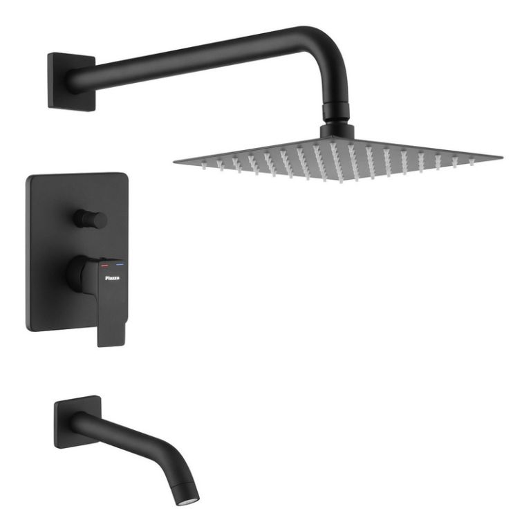 Grifería Piazza Arq Monocomando Ducha C/t 10406ne Negro