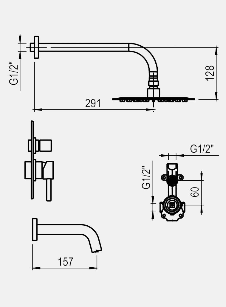 Combo Griferia Hidromet Vector Negro Bid Lav Alto Duc C/t - Imagen 3