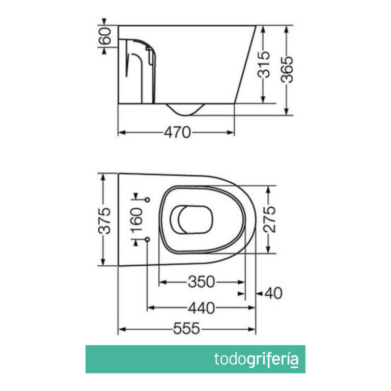 Inodoro Ferrum Marina Suspendido De Colgar Blanco Ihpj-b - Imagen 2