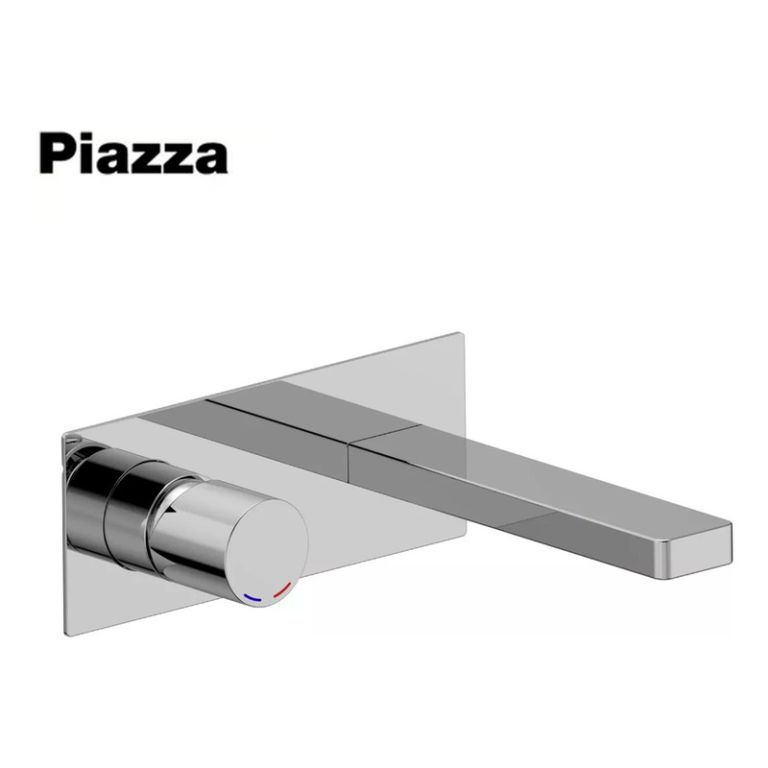 Griferia Piazza Lounge Cromo Lavatorio Pared Monocomando