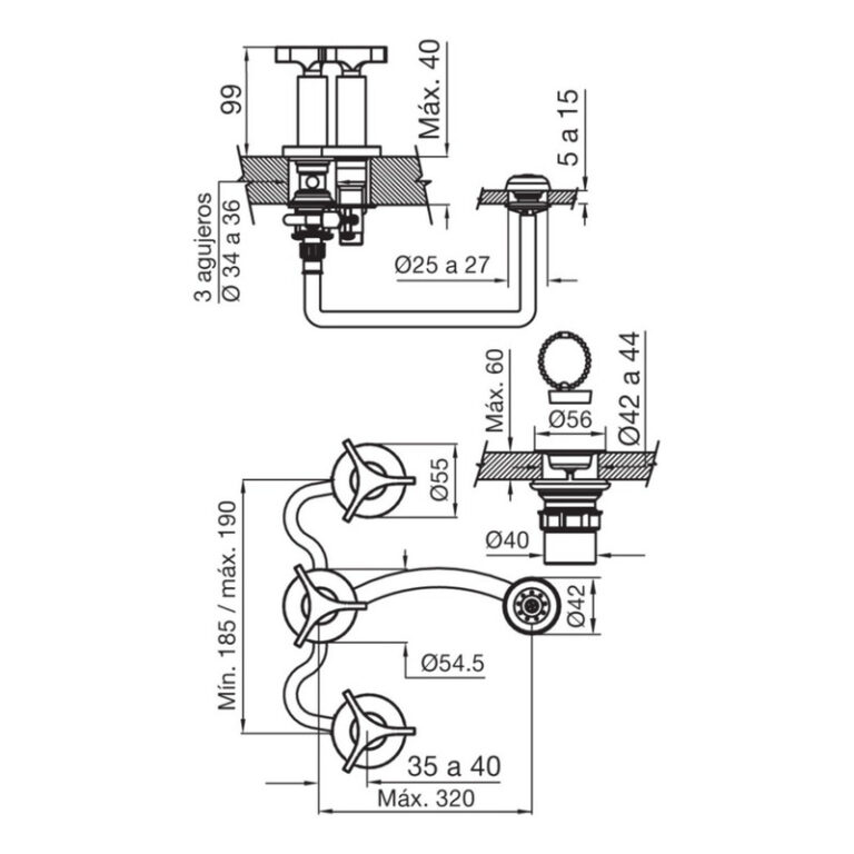 Griferia Fv Triades Bidet Con Transferencia 0295/c3 - Imagen 2