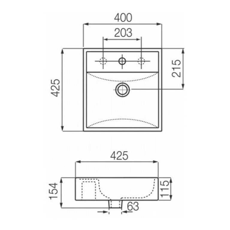 Bacha Ferrum Tori L325k Apoyo Bano Vanitory 1 Agujero - Imagen 2