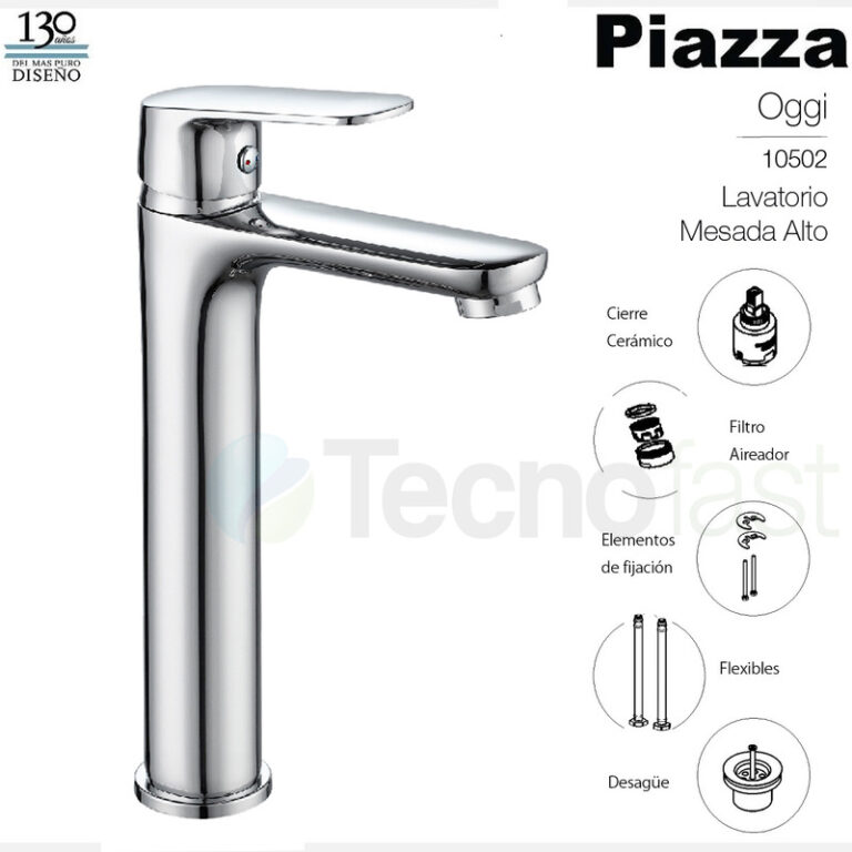 Griferia Piazza Oggi Lavatorio Alto Monocomando 10502 - Imagen 3