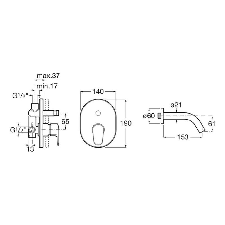 Grifería Roca Coral Ducha Embutir Con Transferencia Cromo - Imagen 2