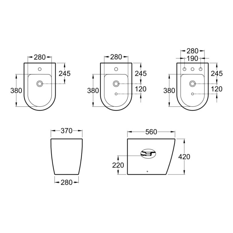 Bidet Roca Inspira 1 O 3 Agujeros Loza Sanitario Baño - Imagen 5