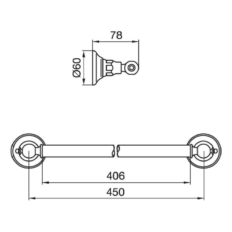 Toallero Barral Fv Vermont 164/83 Accesorio Bano 45 Cm Color Plateado Acabado Cromado - Imagen 3