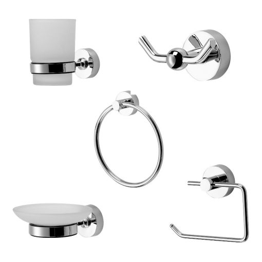 Set Accesorios Baño Peirano Linea 3000 5 Piezas Metalico