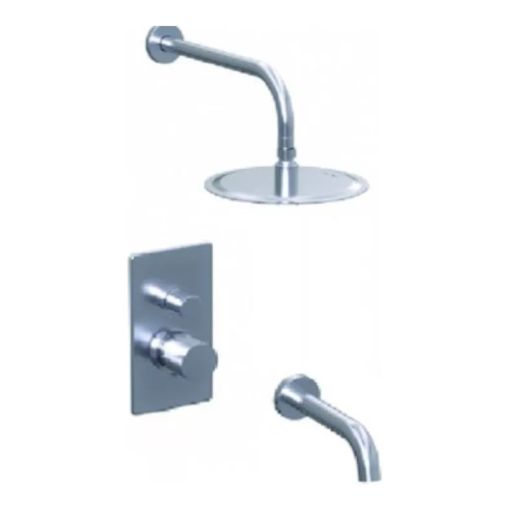 Griferia Hidromet Texture Cromo Ducha De Embutir Con Transfe