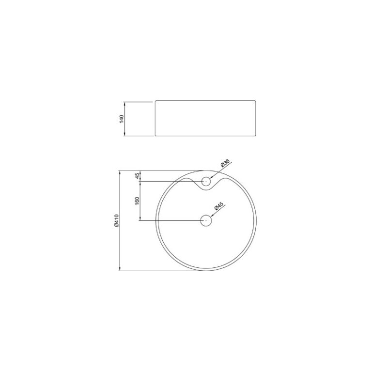 Bacha De Apoyo Peirano Circular Bch02 1 Agujero 415x145cm - Imagen 3