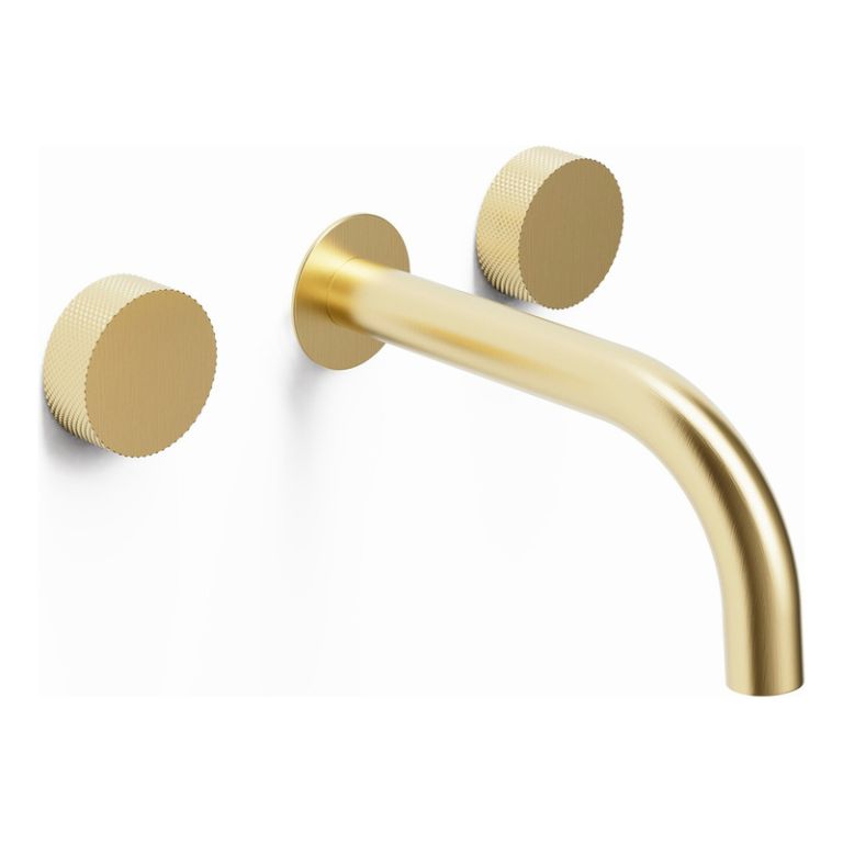 Griferia Hidromet Texture Gold Lavatorio Pared 9890gold