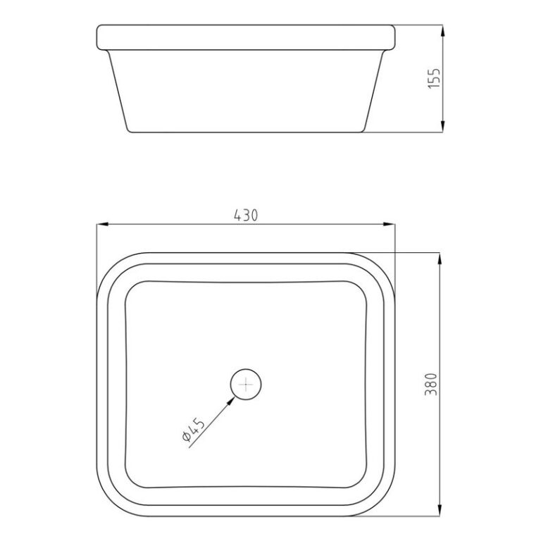 Bacha Peirano Semi Embutida Blanca Bch14 430x380x155mm - Imagen 2