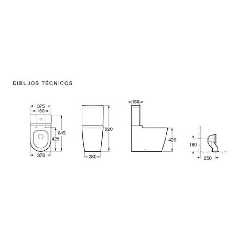 Inodoro Largo Roca Inspira Baño Loza Sanitario - Imagen 2