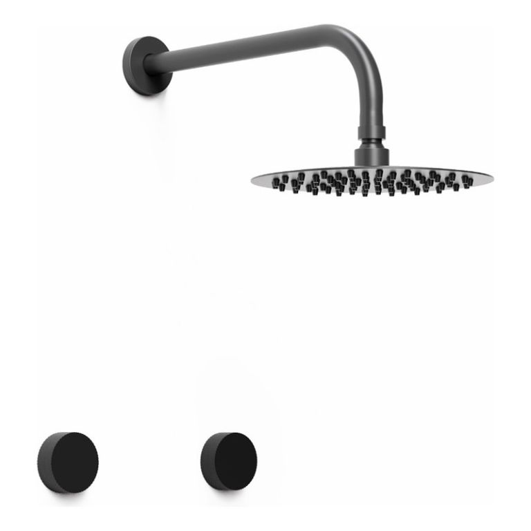 Griferia Hidromet Texture Negro Ducha Embutir S/t