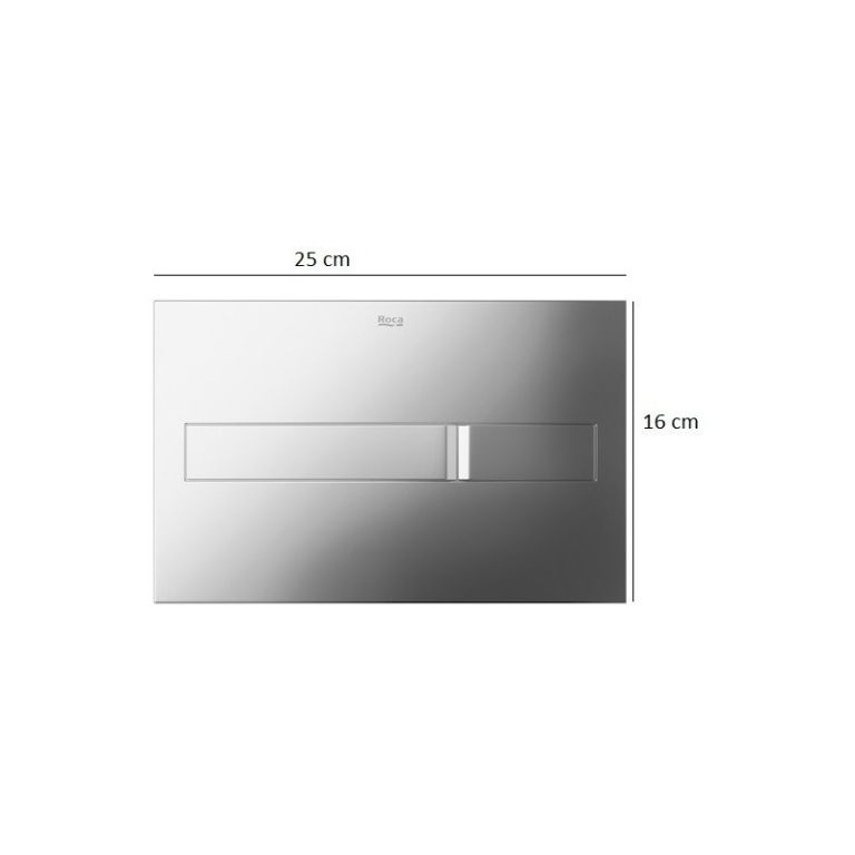 Tapa Tecla Roca Dual Slendra Para Deposito Embutir Cromada Original - Imagen 2