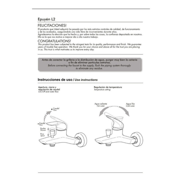 Griferia Fv Epuyen Ducha Ext Transfercia Negro - Imagen 3