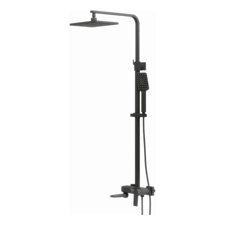 Griferia Vasser Zafiro Black Ducha Con Barral Y Duchador