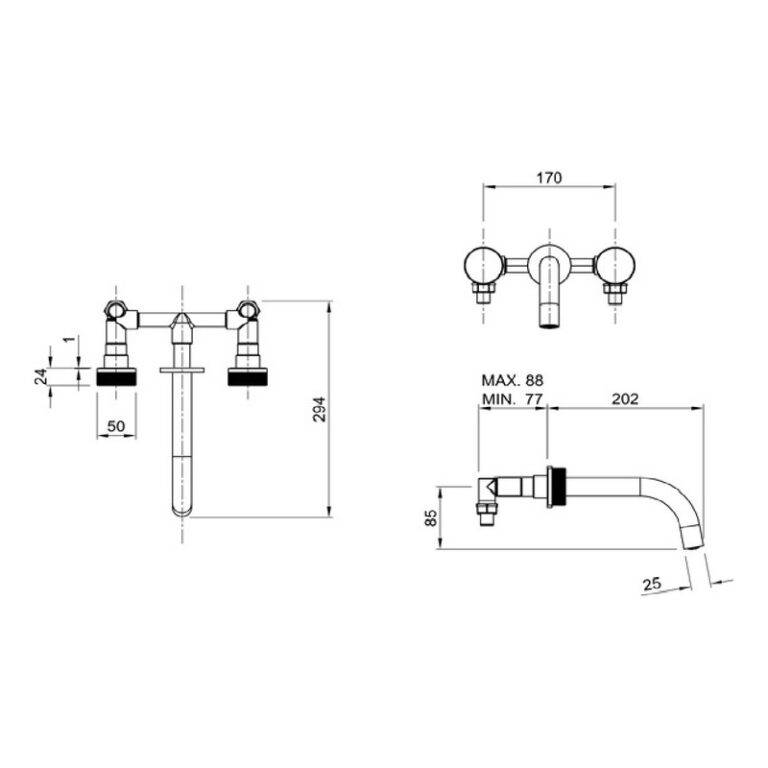 Griferia Peirano Beat Lavatorio Pared Niquel 62-201ni - Imagen 2