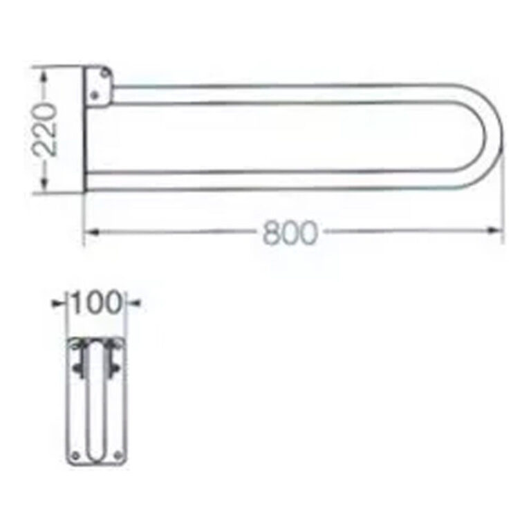Barral Ferrum Espacio Rebatible 80 Cm Blanco Vteb8 Discapaci - Imagen 2